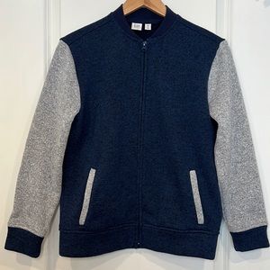 Gap, kids, XL, navy and gray sweater jacket